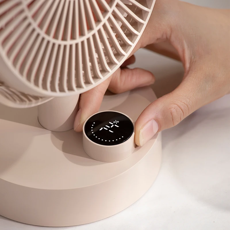 Mi Desktop Electric Fan Shaking Head Intelligent Digital Display Home Mini Cooling Fan Type-C Chargeable Portable Low Noise Fan