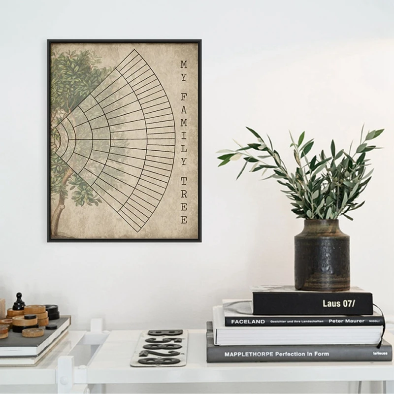 Home Wall Painting Decor Canvas Art Poster Print My Family Tree Fan Chart Ancestry Genealogy Picture Nordic Poster Living Room