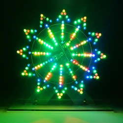 DIY elektronisches Kit LED rotierendes Riesenrad Schaltung Lernen Lötset 16 Arten Blinkmodus Fernbedienung (nicht zusammengebaut).