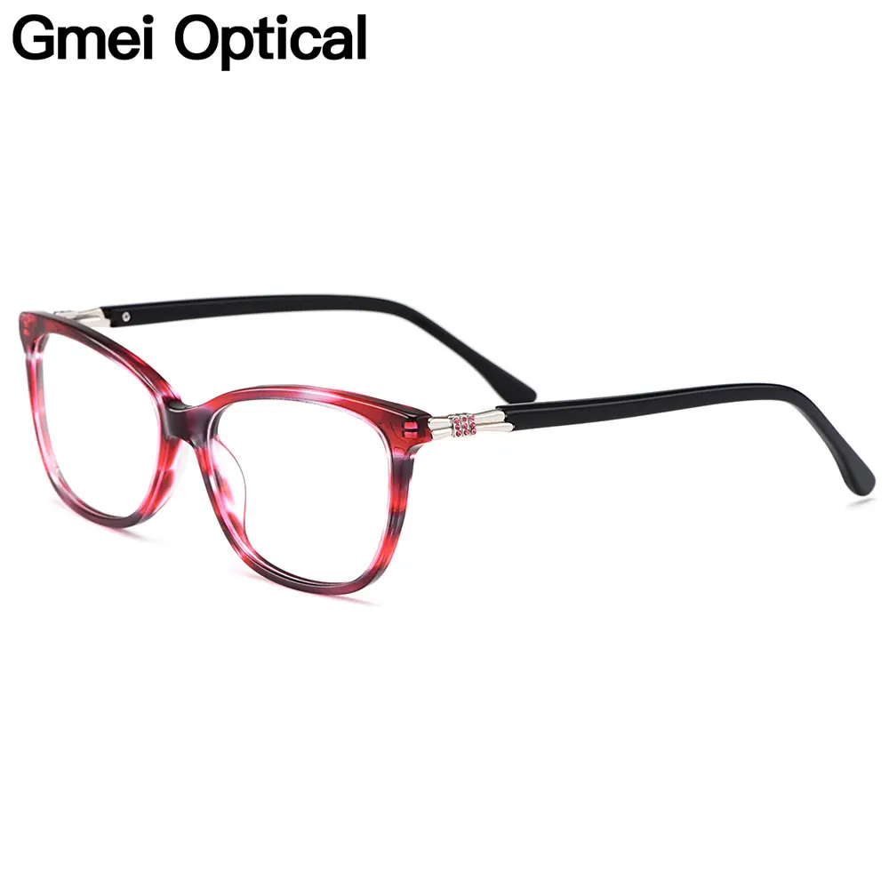 

Gmei Optical Acetate Women Glasses Frame Female Oval Prescription Eyeglasses Myopia Optical Frames Full Rim Eyewear M22001