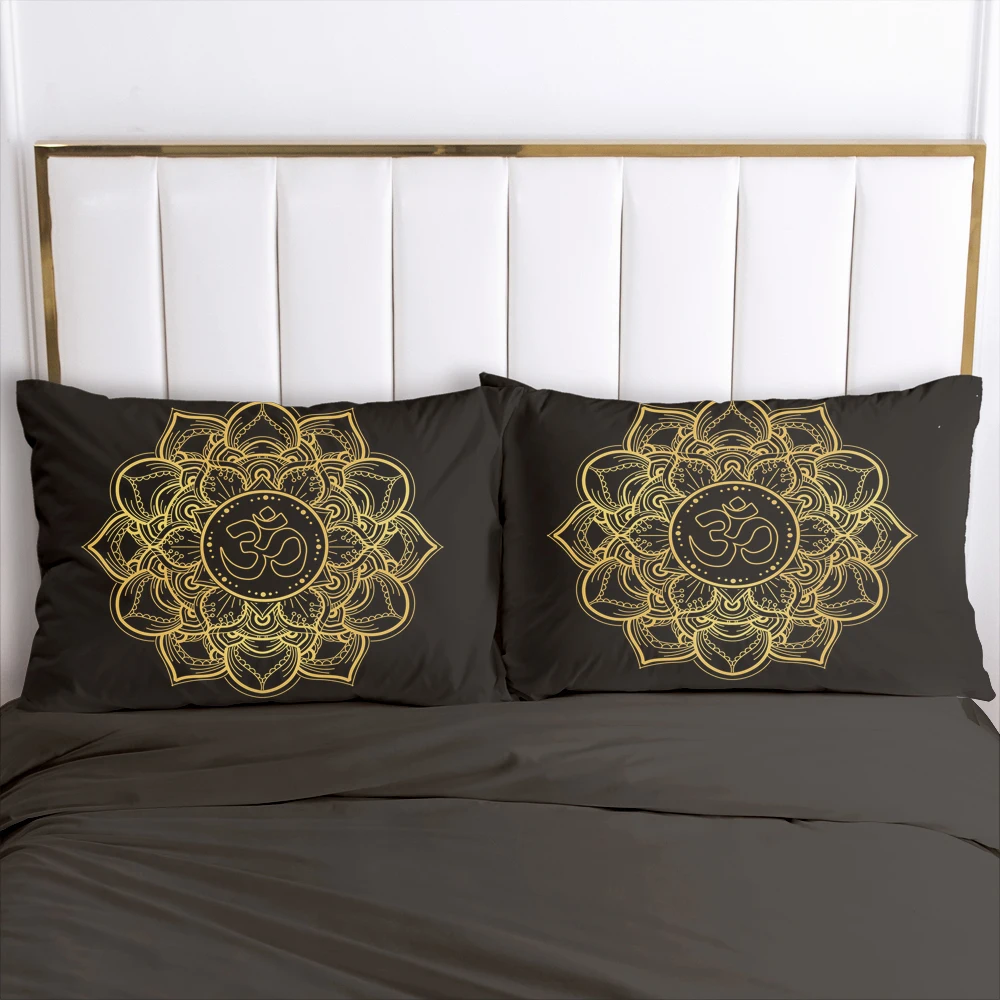Custom 2 stuks kussensloop zwart gouden ananas 3d hd print decoratie sierkussenslopen beddengoed kussensloop 65x65cm 60x70 50x70