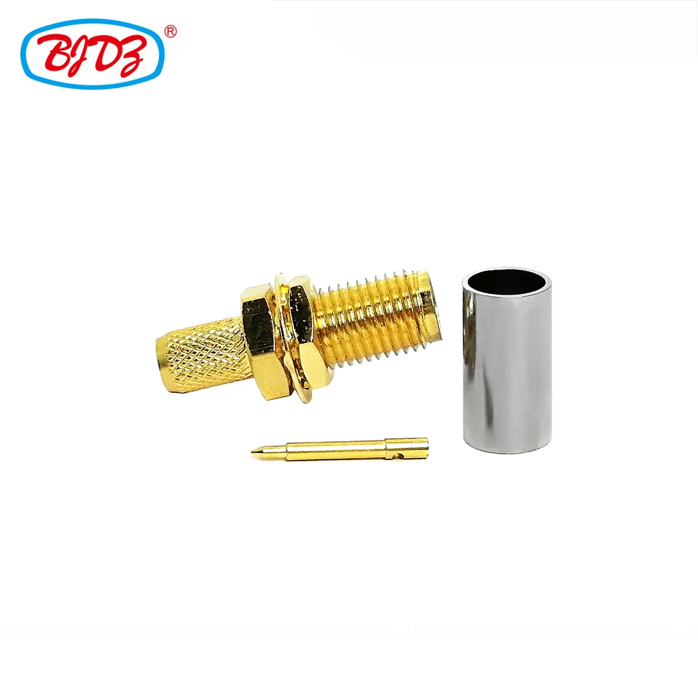 Free Shipping 20 PCS RP SMA Female Bulkhead RF Connector for RG400 Cable
