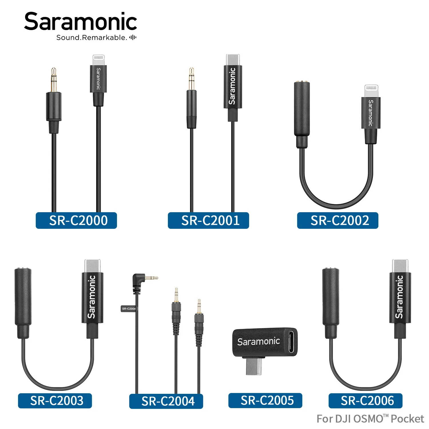Saramonic SR-C2000 SR-C2001 SR-C2003 Audio Adapter for recording mono and stereo audio