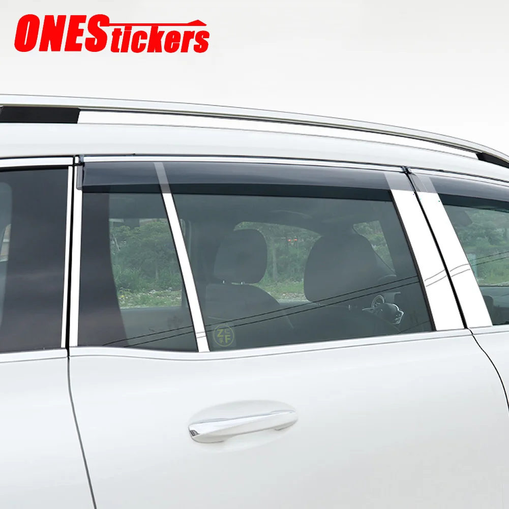 

For Mercedes Benz GLB Class X247 GLB180 200 220 250 2020 2021+ 304 Stainless Steel Car Window B C Middle Column Strip Trim Cover