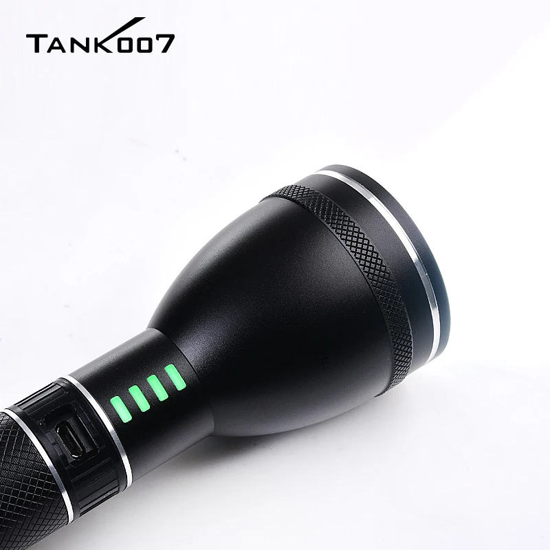 TANK007 Rechargeable Lamp 3 Modes Flashlight USB Charging High Power Self Defense Torch Outdoor Camping EDC Powerful Flashlights