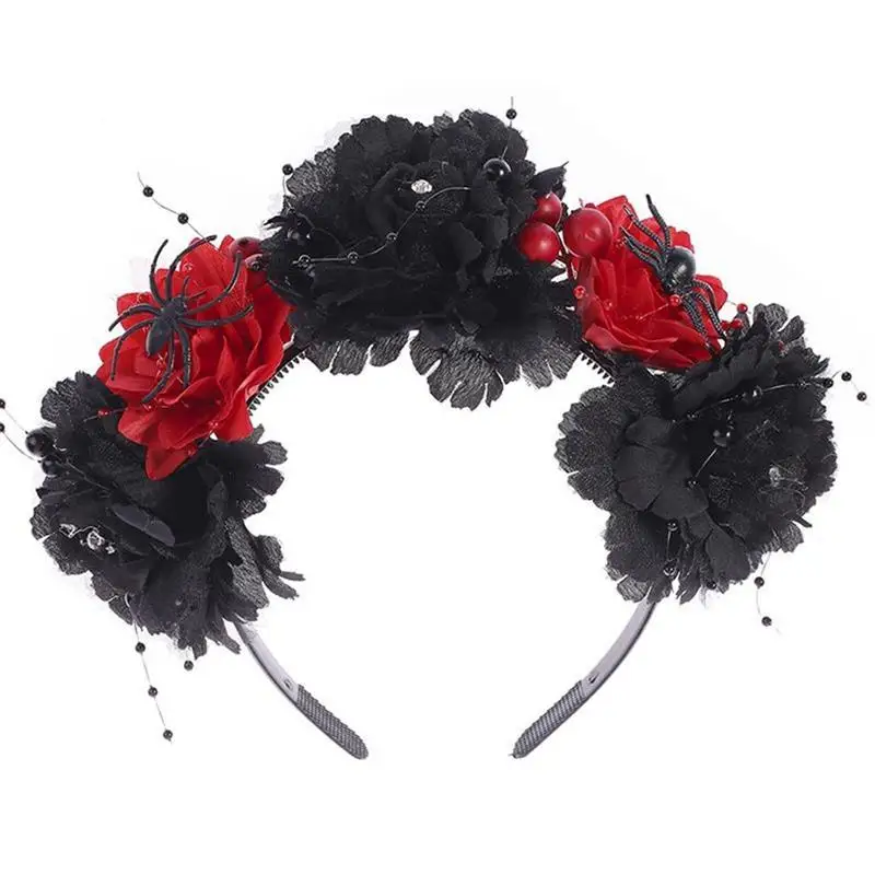 

1pc Halloween Women Headband Retro Flower Spider Decor Hair Hoop Party Headband For Halloween Party Dress Up Hair Accessories