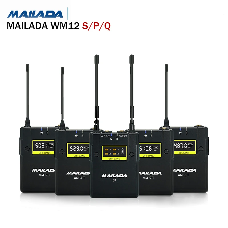 

Mailada WM12 Pro Microfone Professional Wireless Microphone System UHF 50m Transmission Lavalier Lapel mic for SLR Cameras Phone