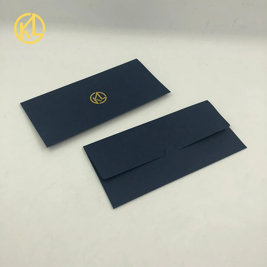 

paper Material Blue color envelope with Gold Hot Stamp Logo For Good Selling of Zimbabwe banknote and all Gold Banknotes