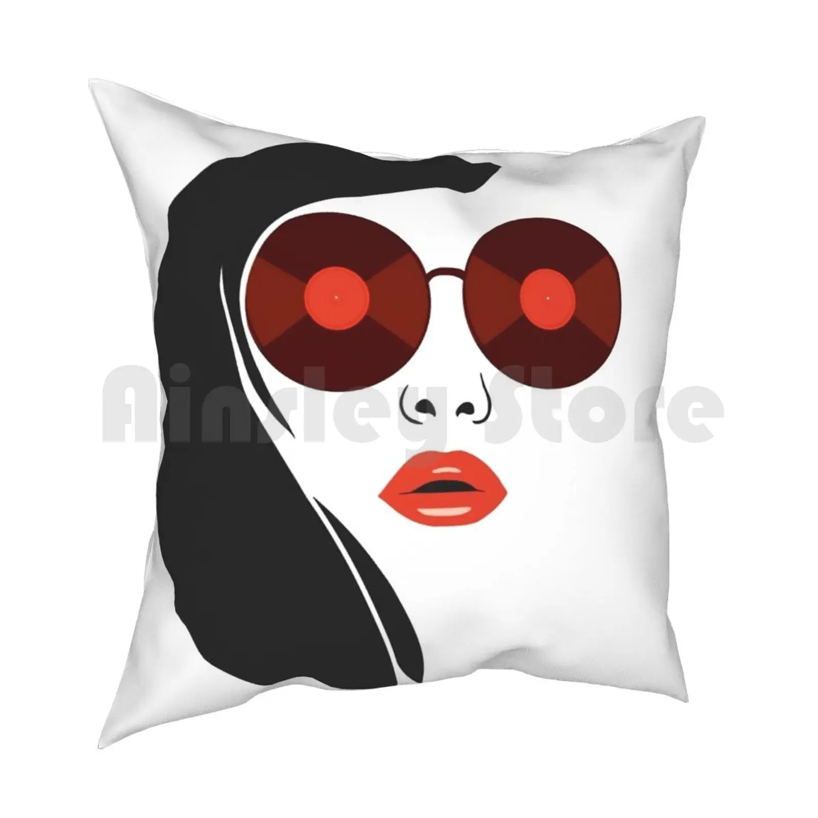 Vinyl Lover Girl Pillow Case Printed Home Soft Throw Pillow Vinyl Records Turntable Record Vinyl Vinyl Girls Music