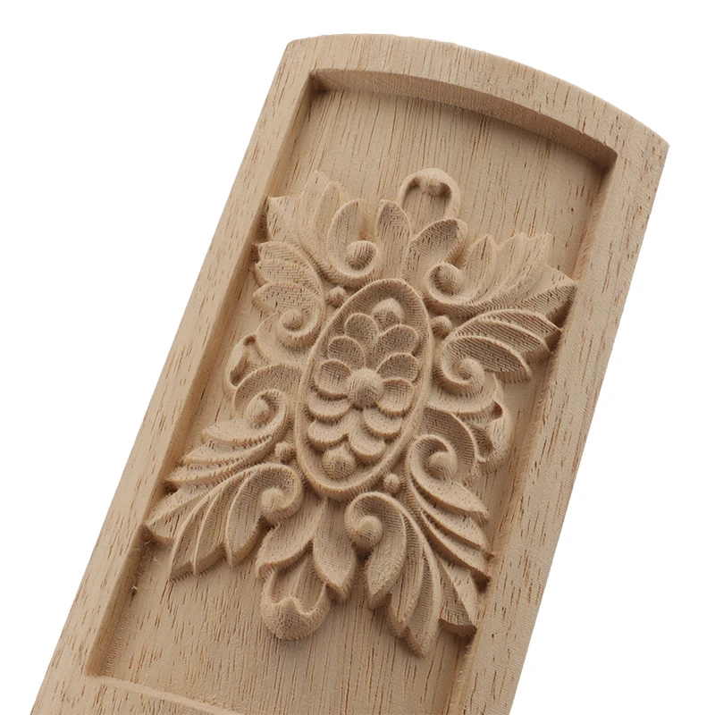 VZLX Curved Wooden Column Decal Supply European-style Applique Real Wood Carving Accessories Wholesale And Retail Woodcarving