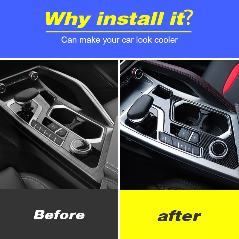 Vtear Central Control Gear Shift Panel Cover Interior Decoration Accessories Car Styling For Geely Tugella Xingyue FY11 2023
