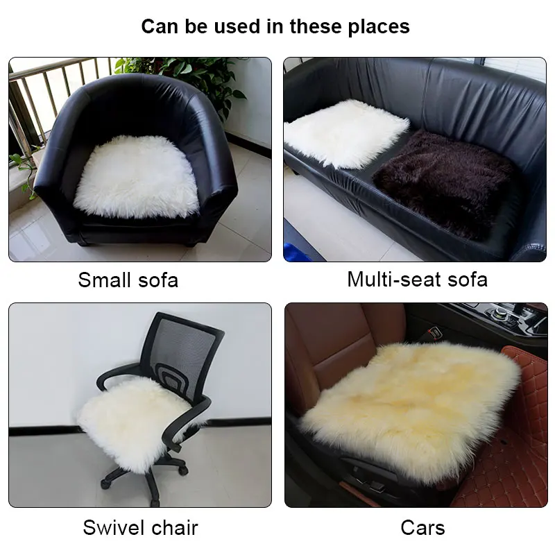 AUTOROWN Genuine Fur Sheepskin Car Seat Covers 1 Set Warm Universal Car Sear Cover Universal Auto Interior Accessories