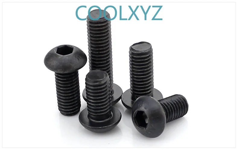 10.9 Grade High Strength Mushroom Head Hexagon Socket Screw ISO7380 Semi Round Head Hex Socket Screw Long Bolts M2M3M4 5PCS