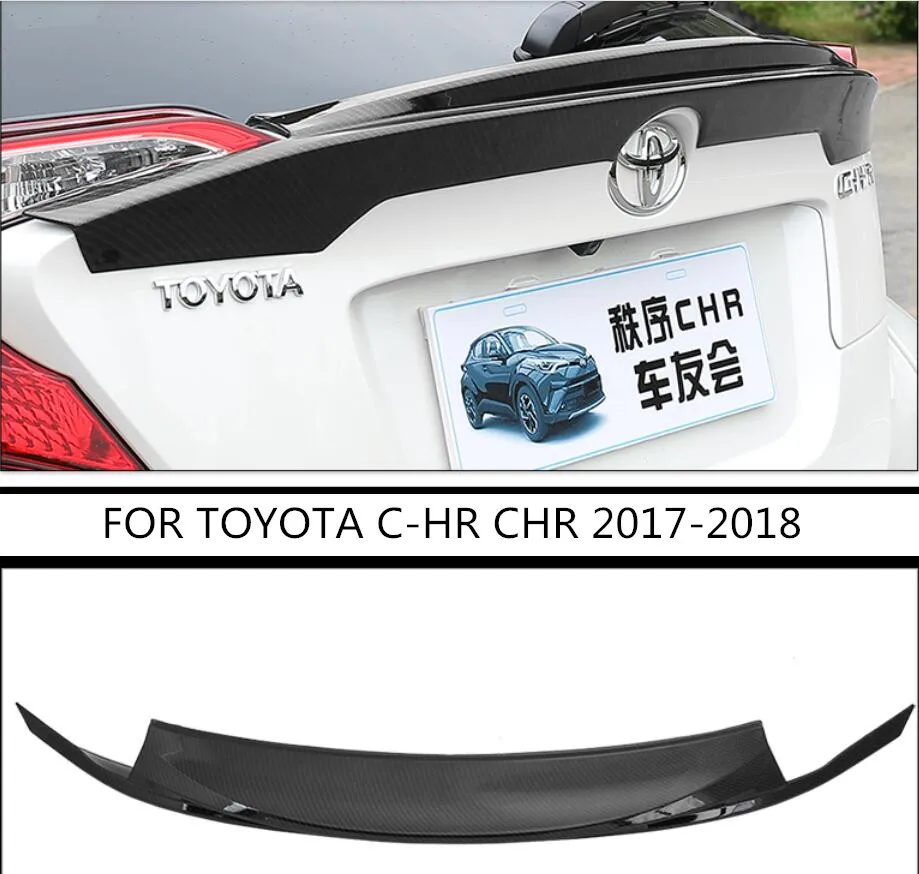 ABS Carbon Fiber Car Rear Wing Trunk Lip Spoilers Fits For 17-19 TOYOTA C-HR CHR 2017 2018 2019