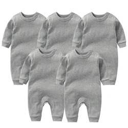 5Pcs/lots Baby Rompers Long Sleeve Winter Soft Cotton Boys Clothes Newborn Clothing Roupa De Bebes Outfits