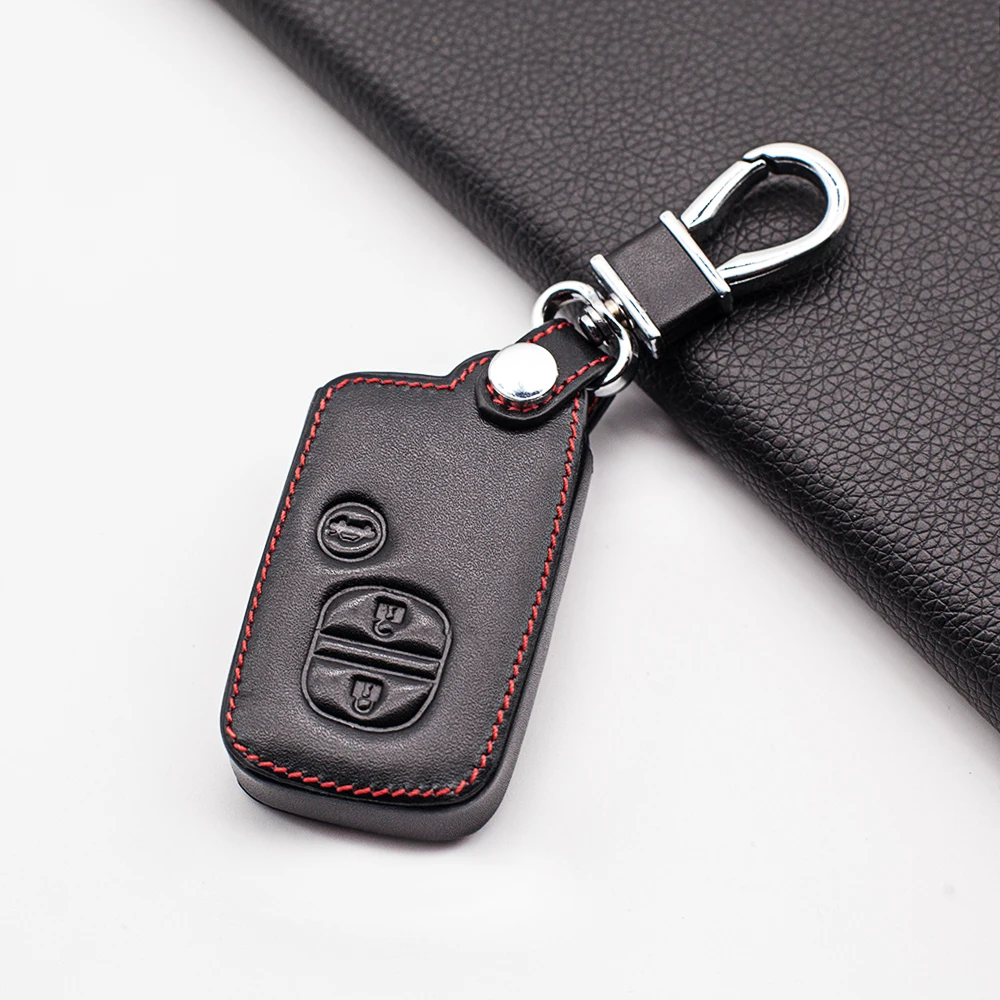 Carrying Leather Car Key Case Cover For Toyota Land Cruiser Prado 150 Camry Prius Crown For Subaru Foreste XV Keychain Holder