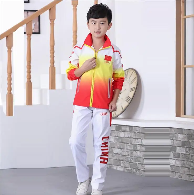 Unisex Đội Tuyển Quốc Gia Thể Thao Phù Hợp Với Đội Tuyển Trung Quốc Áo Khoác + Quần Sportsmen Taekwondo Quần Áo Thi Đấu Nhận Được Giải Thưởng Quần Áo