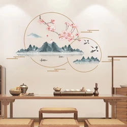 Landscape Wall Stickers Teenager Chinese Style Living Room Bedroom Home Office Decor Wallstickers Decoration Pegatinas De Pared