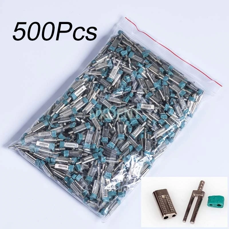 New 500pcs/bag Dental Double Twin Master Pins with Sleeves Lab Stone Model Work Use with Pindex Dental Lab Dowel Pin tool