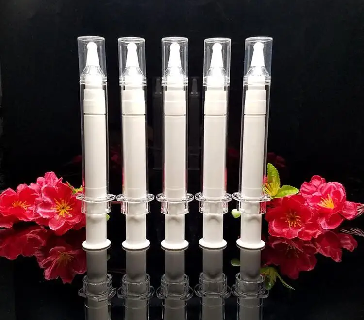 100pcs 5ml 10ml 20ml Empty DIY Airless Syringe High Grade DIY Round Shape Eye Cream Refillable Syringe Vacuum Lotion Pump Bottle