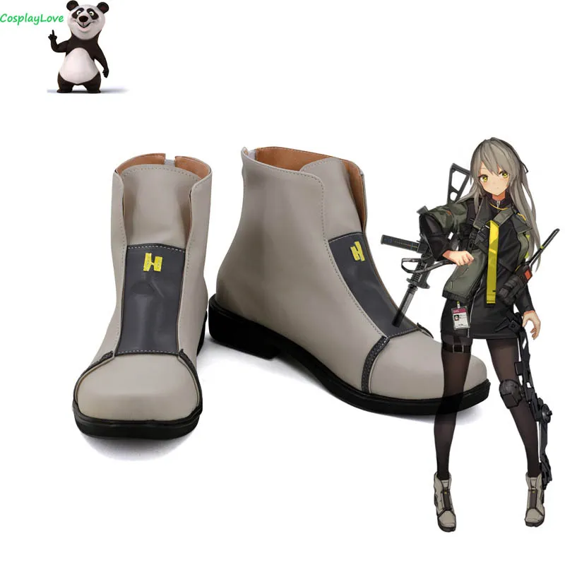 

CosplayLove Girls Frontline UMP40 Gray Shoes Cosplay Long Boots Leather Custom Hand Made For Halloween Christmas