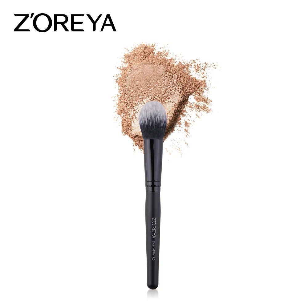 Cross Border Hot Selling ZOREYA Makeup Tool Pink Black Artificial Fiber Hot Sales Makeup Brush Blush Brush 876