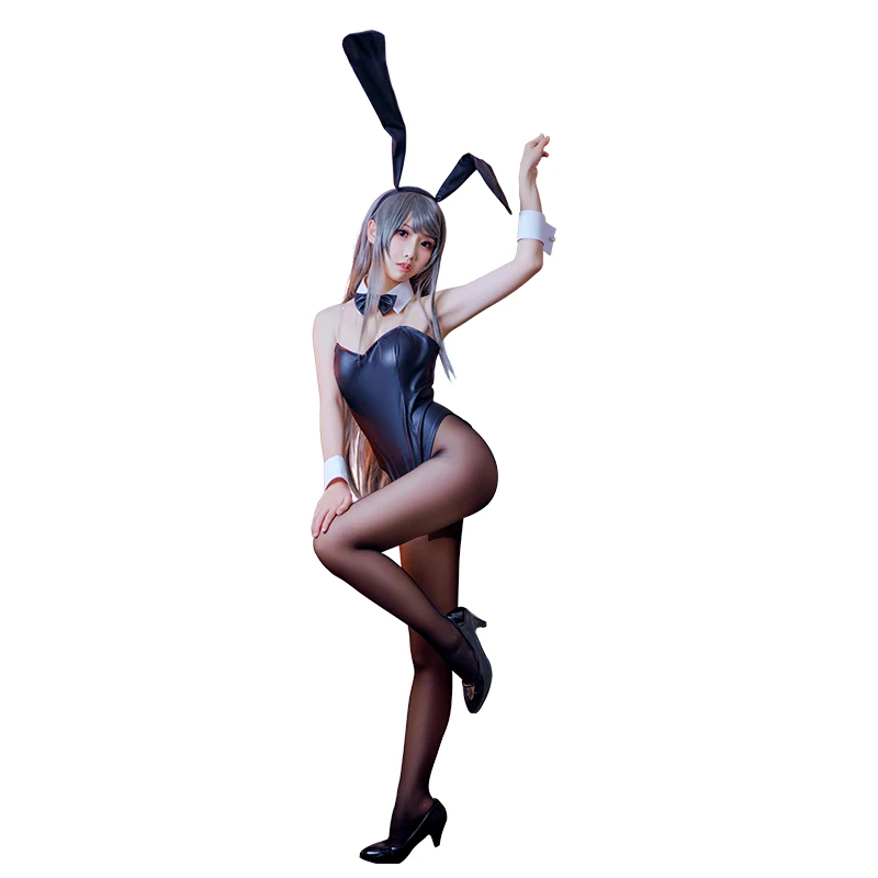 Anime Clothes Sakurajima Mai Cosplay Costumes Halloween Women Black Sexy Jumpsuit Rascal Does Not Dream of Bunny Girl