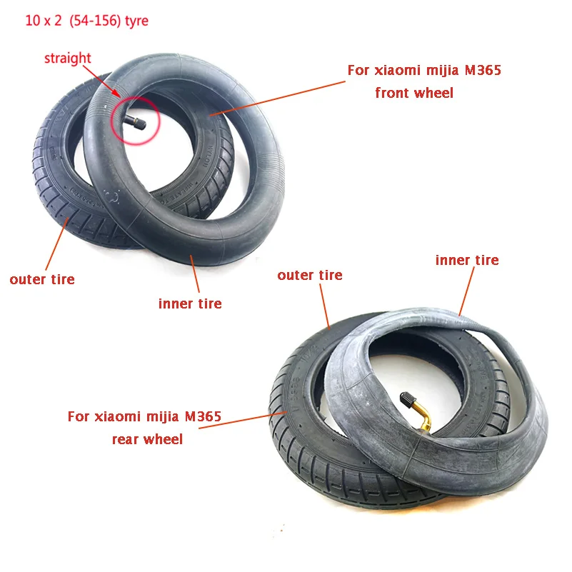 

10 Inches for Xiaomi Mijia M365 Electric Scooter Tire New Version Tyre Inflation Wheel Inner Outer Tyre