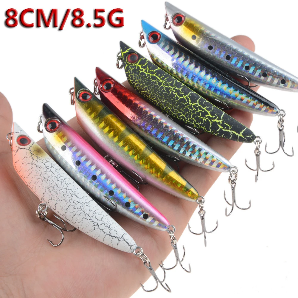 1PCS 8cm 8.5g Pencil Fishing Lure 8# Top water Dogs Hard Lures Baits Wobbler Artificial Hard Bait Fishing Tackle Pesca