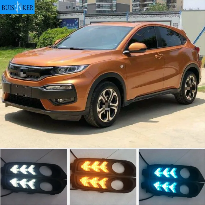 

1Pair For Honda XRV XR-V HRV 2015-2017 LED Daytime Running Light DRL Day Light Front Bumper Fog Light Driving Fog Lamp