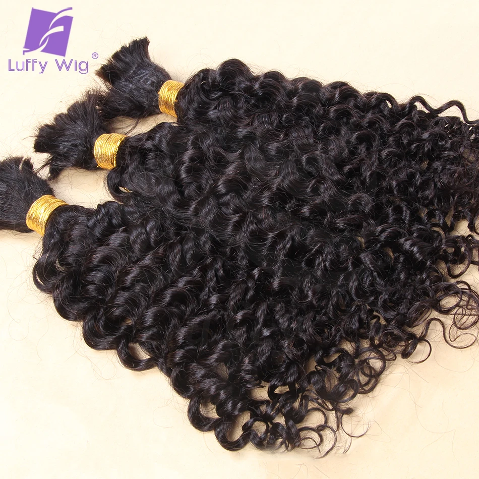 Bulk Curly Human Hair for Braiding No Weft Double Drawn Full Burmese Boho Braids Human Hair Extensions Curly Braiding Bulk Hair