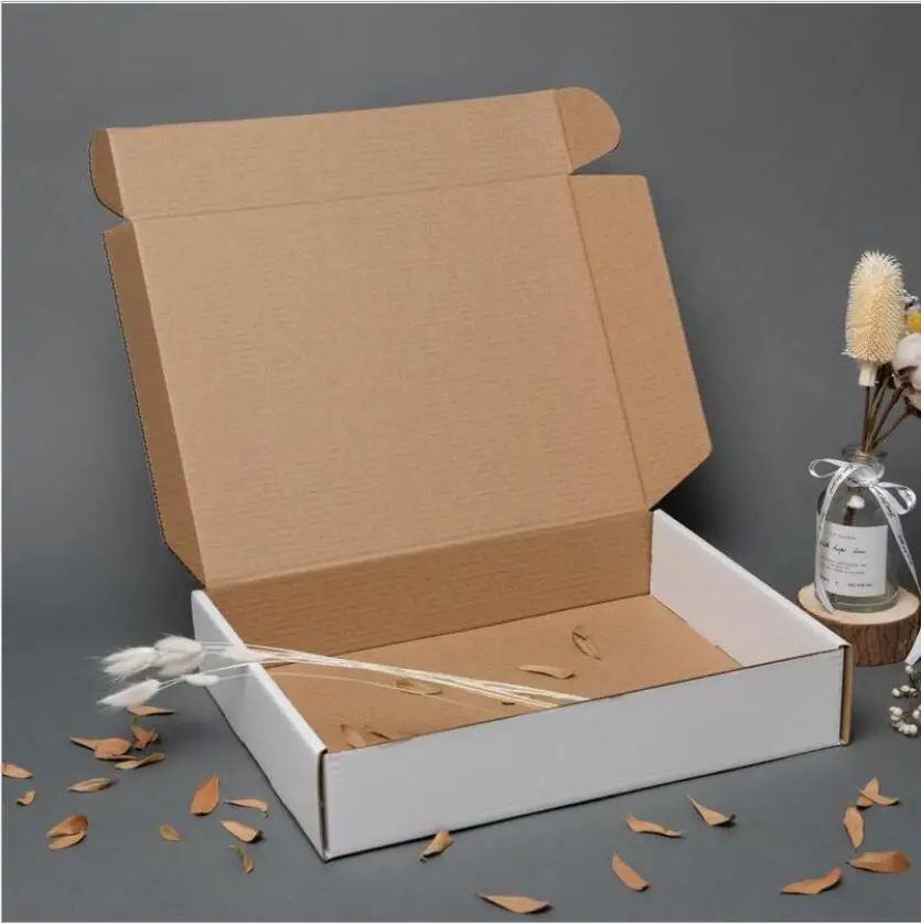 15 teile/los Weiß Papier Karton Box Für Kleine Business Verdicken Verschiffen Box Verpackung Extra Harte 3 schicht Well Karton