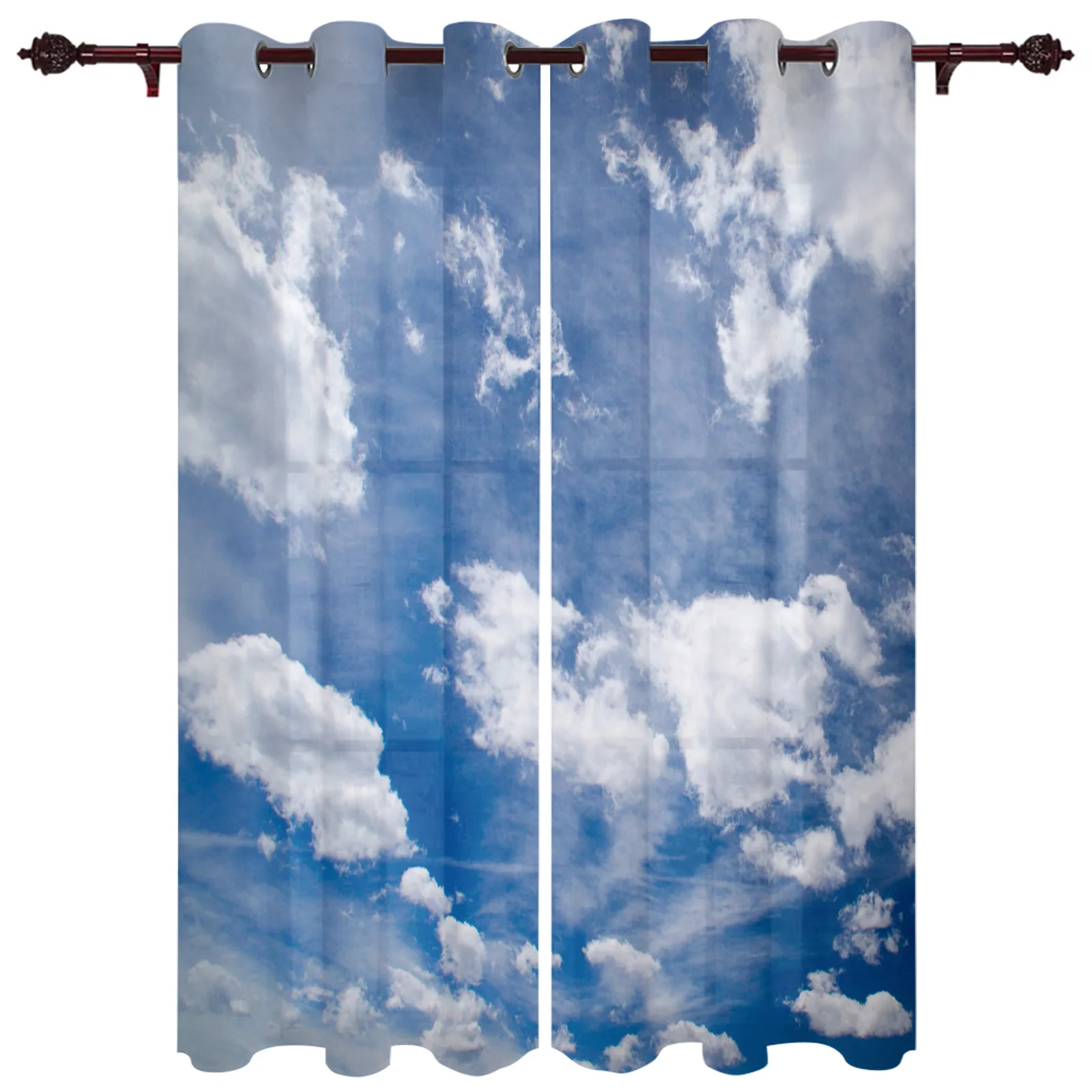 

Outdoor Curtains Blue Sky And White Clouds Living Room Kitchen Curtain Drape For Patio Garden Gazebo Yard Valance Cutains