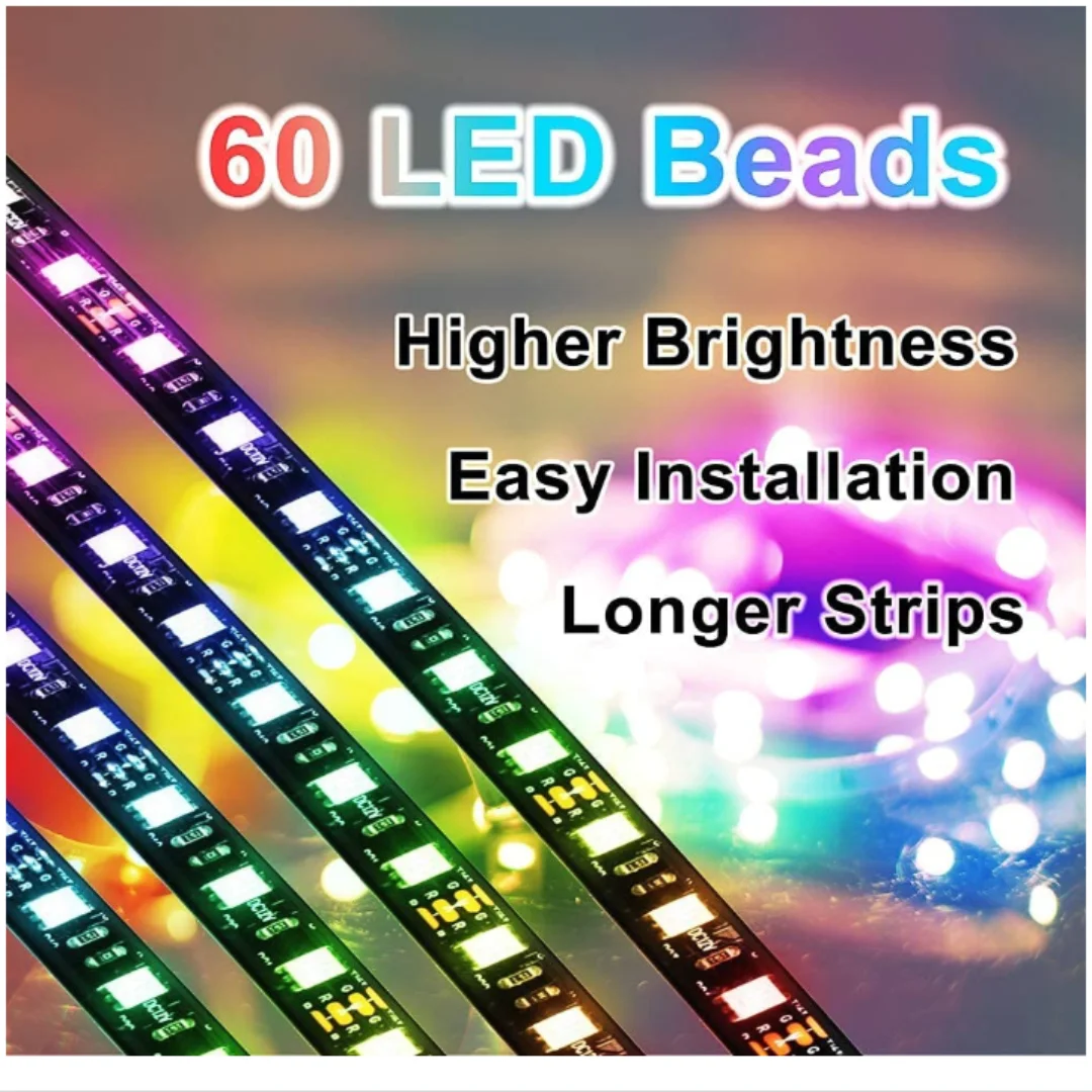 LED Car Interior Strips Lights for Cars, APP Control, DIY Colors, Music Microphone Control