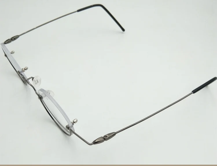 Vintage Kleine Runde Halbrand-Lesebrille mit Blaulichtfilter, Retro Runde Rahmenlose Presbyopie Korrektionsbrille – Detail 11