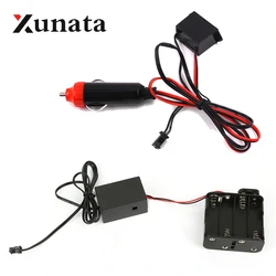 DC 12V AA Battery Case Inverter Box Driver Car Cigarette Lighter for 1m 3m 5m 10m 15m 20m flexible led neon Chasing Glow EL Wire
