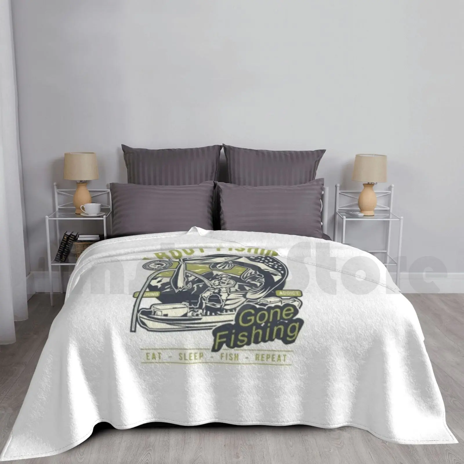 Alles über Angeln Angler Decke Mode Custom Angler Angeln Fischen Engel Angelrute Petri Heil Angeltour
