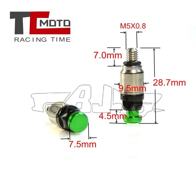 Fourche Air Wiltshire eder Valve, Honda CR, 80, 85, 125, 250, 500, CRF 250R, 250X, 450R, 450X, 250RX, 450RX, Kawasaki, Yamaha, Suzuki, M5x0.8