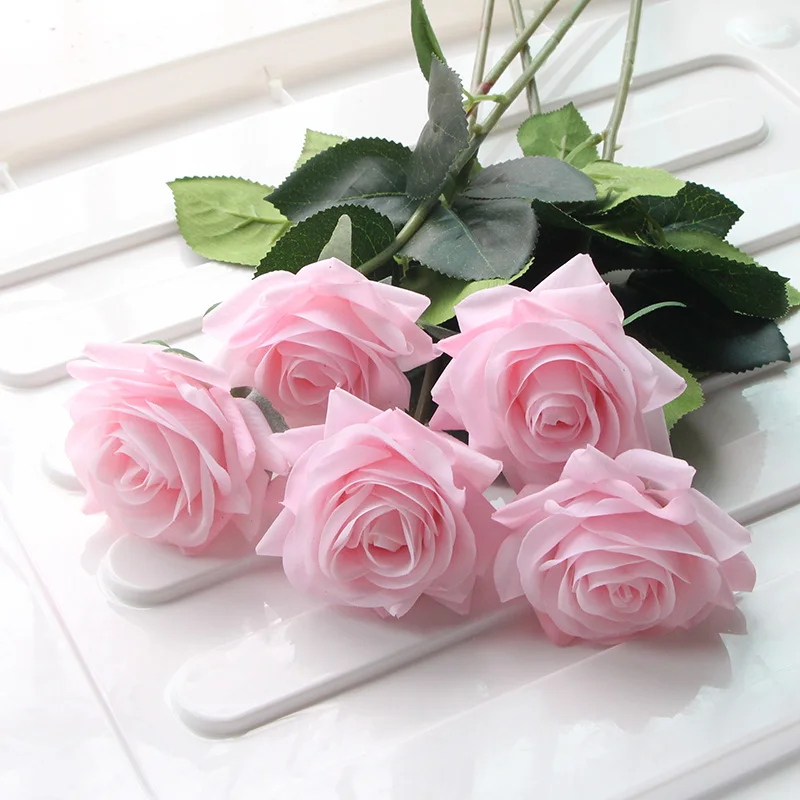 Free Shipping 11pcs/Lot Rose Artificial Flowers Real Touch Rose Flowers Home Decorations for Wedding Party or Birthday Bouquet