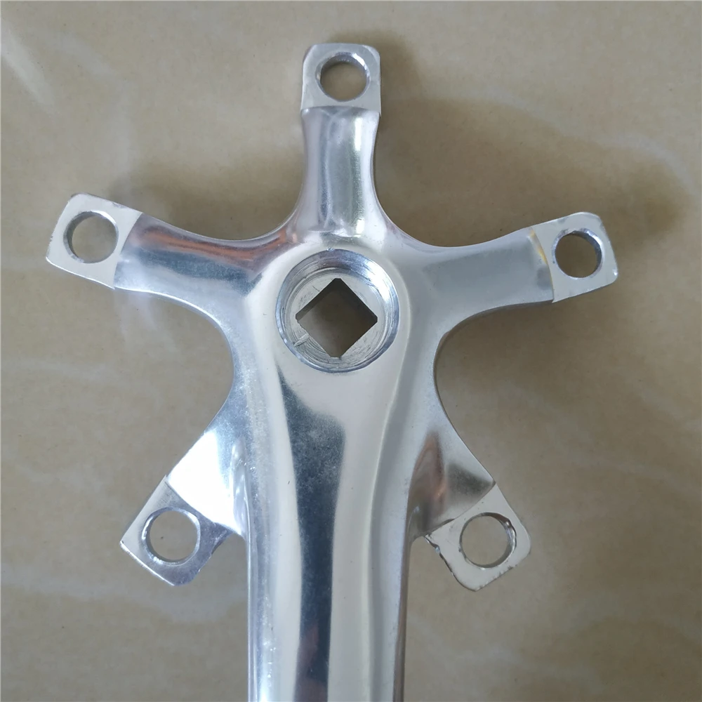 Road Bicycle Crank 5 Blots 110 BCD Aluminum Alloy Crankset Length 165MM 170MM Folding Bike Parts MTB Crankarm Silvery