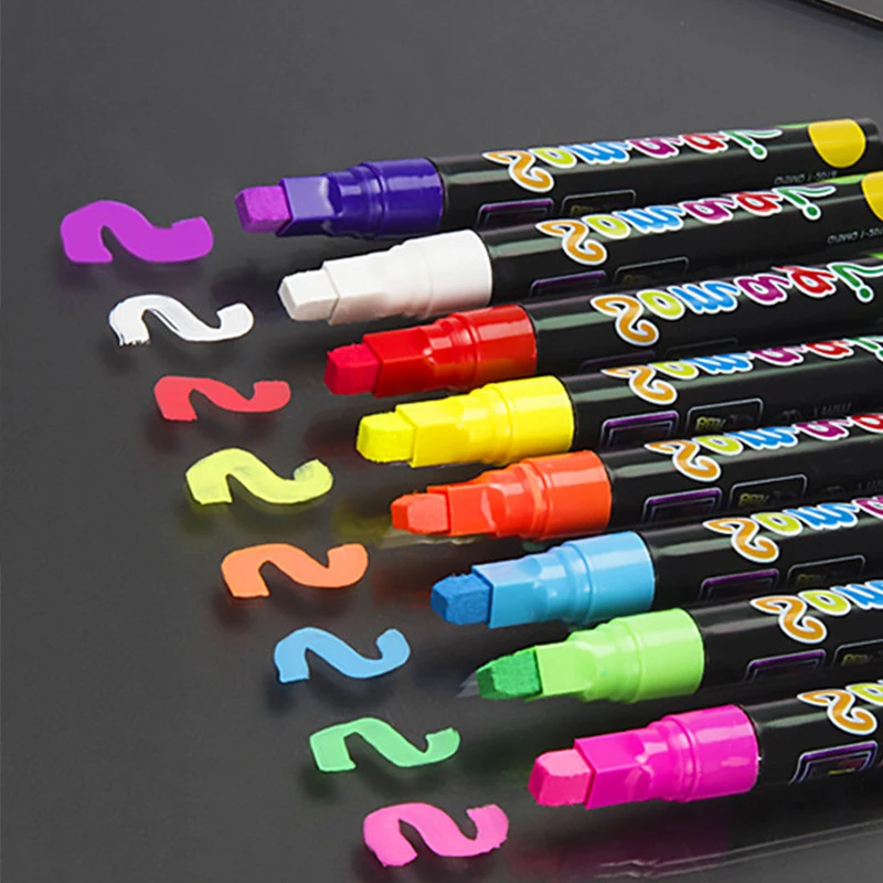 8 Colors Removable Liquid Chalk Paint Windows Markers Pen Mirrors Car Windshields Glass Whiteboards Marker Pen Stationery