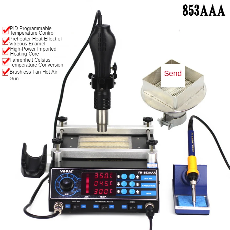 

853AAA repair table three in one hot air gun welding table digital display BGA hot air welding table