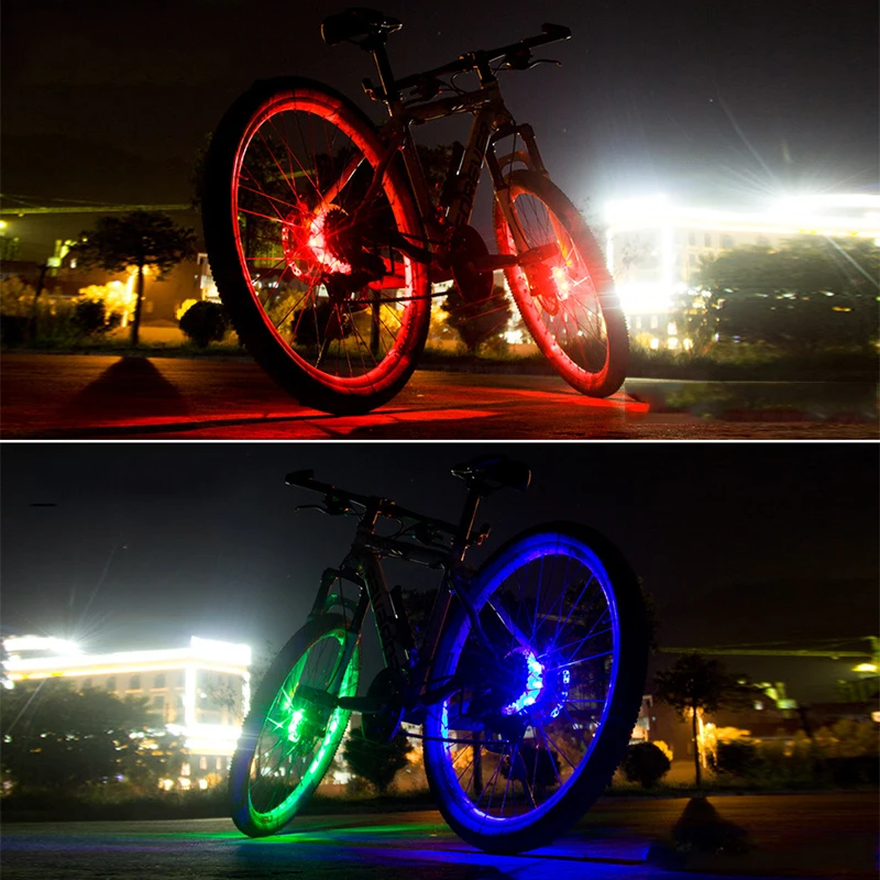 7 Color 21 Modes Colorful LED Bicycle Wheel Light USB Rechargeable Bike Front Tail Hub Spoke Lamp with Kids Balance Bike Lights