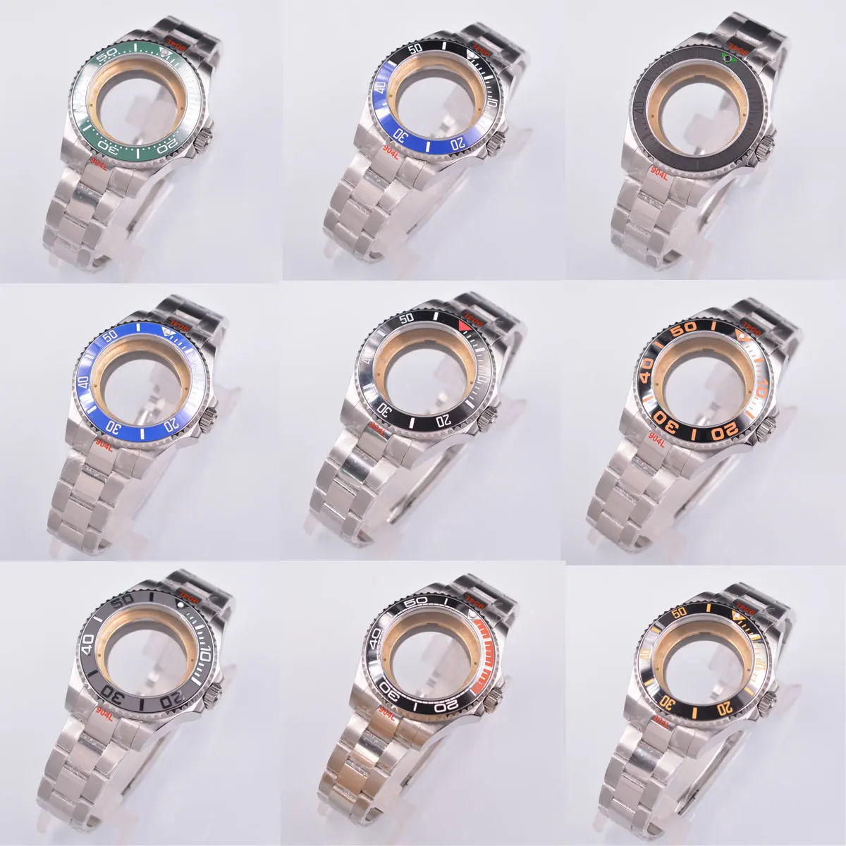 

43mm watch case FIT ETA NH35 NH36 2836 2824 Miyota 8205 8215 mingzhu DG 2813 3804 movement sapphire glass silver watch case