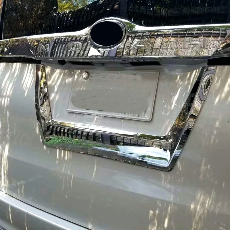 For Toyota Voxy Noah R80 2017 2018 ABS Chrome Trunk Lid Tailgate Cover Rear Gate Garnish Trunk Lid Trim Car Styling Accessories