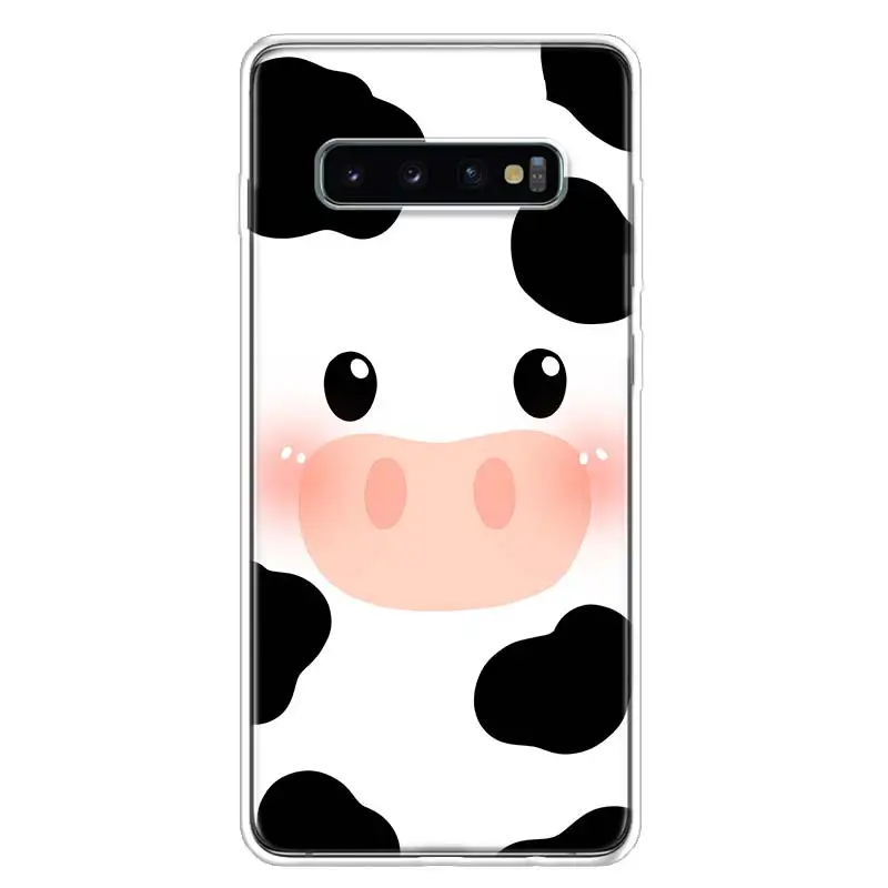 Dairy Cattle Cow Speckle Cute Cover Phone Case For Samsung Galaxy A51 A71 A50 A70 A40 A30 A20E A10 A41 A31 A21S A11 A01 A6 A8 +