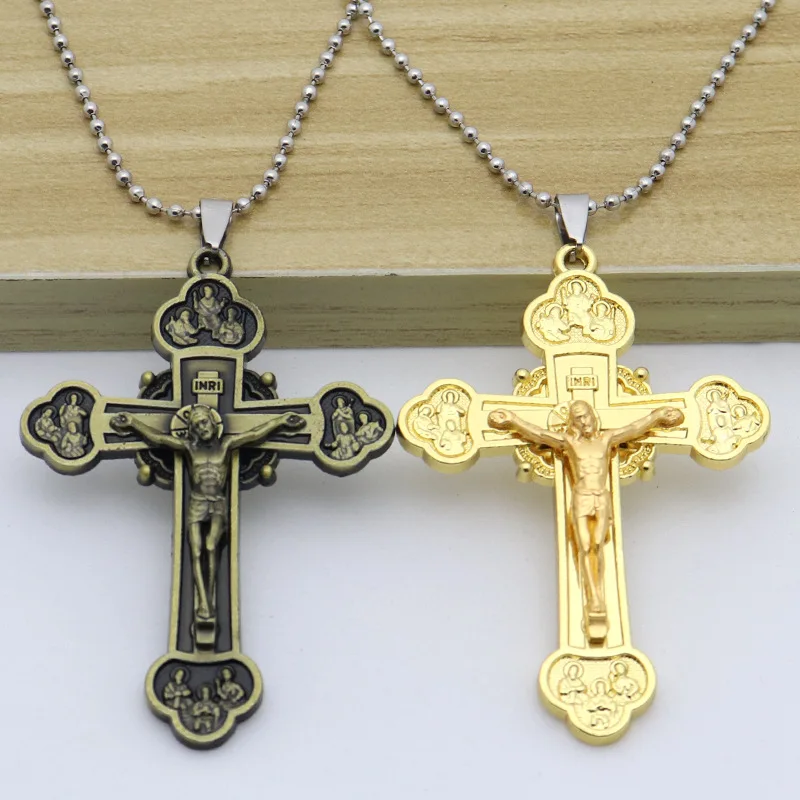 HeyMamba INR Christian Jesus Cross Pendant Religious Church Wall Crosses Catholic Crucifix  Home Chapel Cross Wall Decor Gift