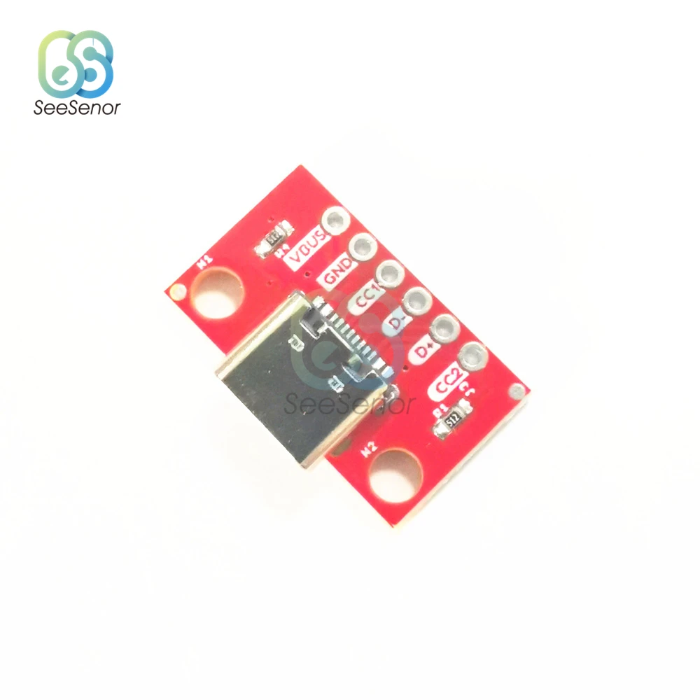 1Pcs USB 3.1ประเภท-C 16 Pin Test PCB Board อะแดปเตอร์2.54มม.16 P ซ็อกเก็ตข้อมูลสายสาย Transfer