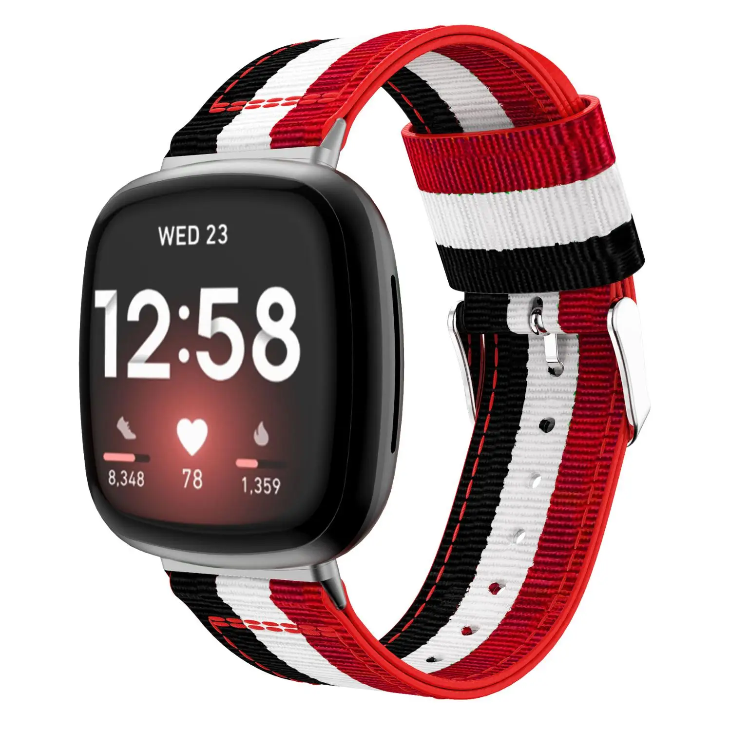 Bracelet en nylon pour fitbit versa 3, en toile, de haute qualité, coloré, pour montre intelligente