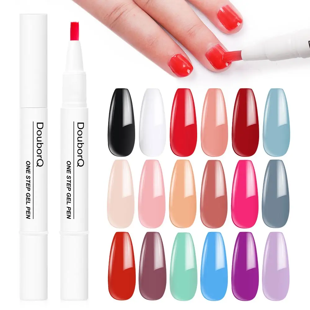 3 IN 1 One Step Nail Polish Pen Soak-Off No Need Base And Top Coat For Uv Paint Gel Nail Polish